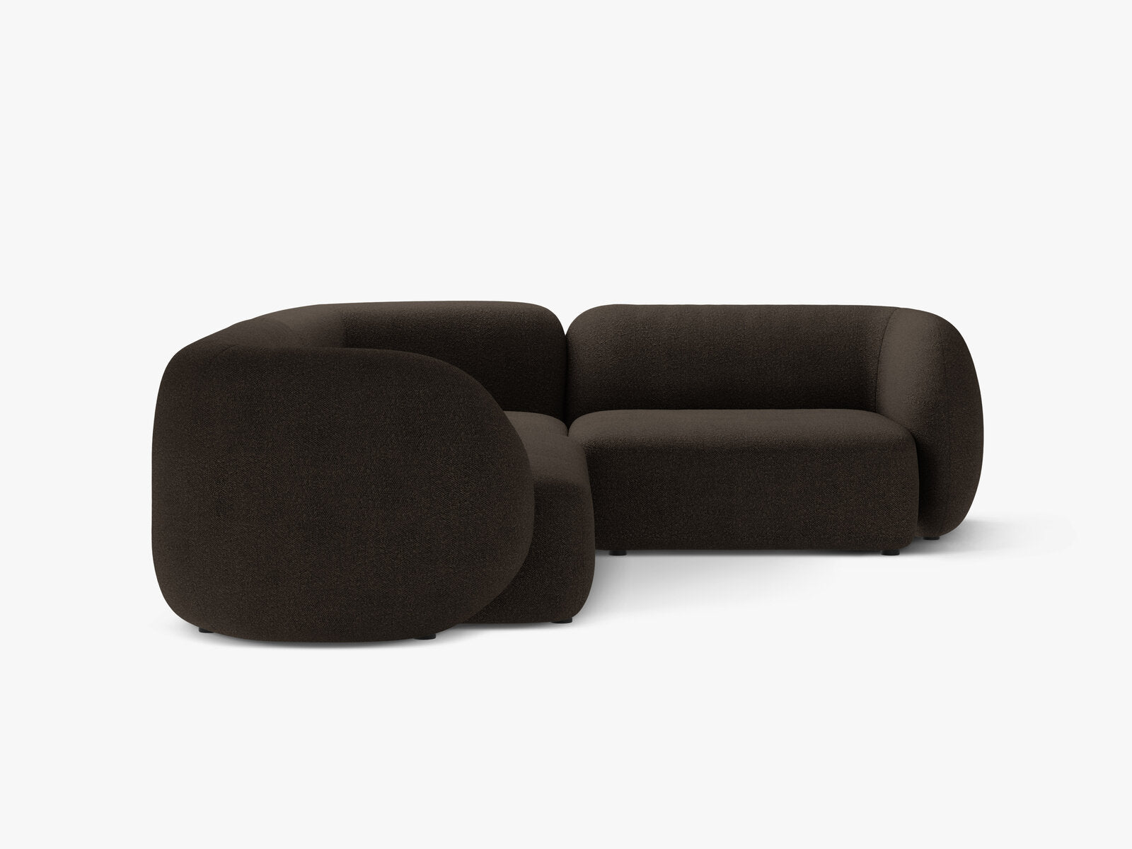 Micadoni Ecksofa Kate 4-Sitzer Rechts Boucle Baloo Braun