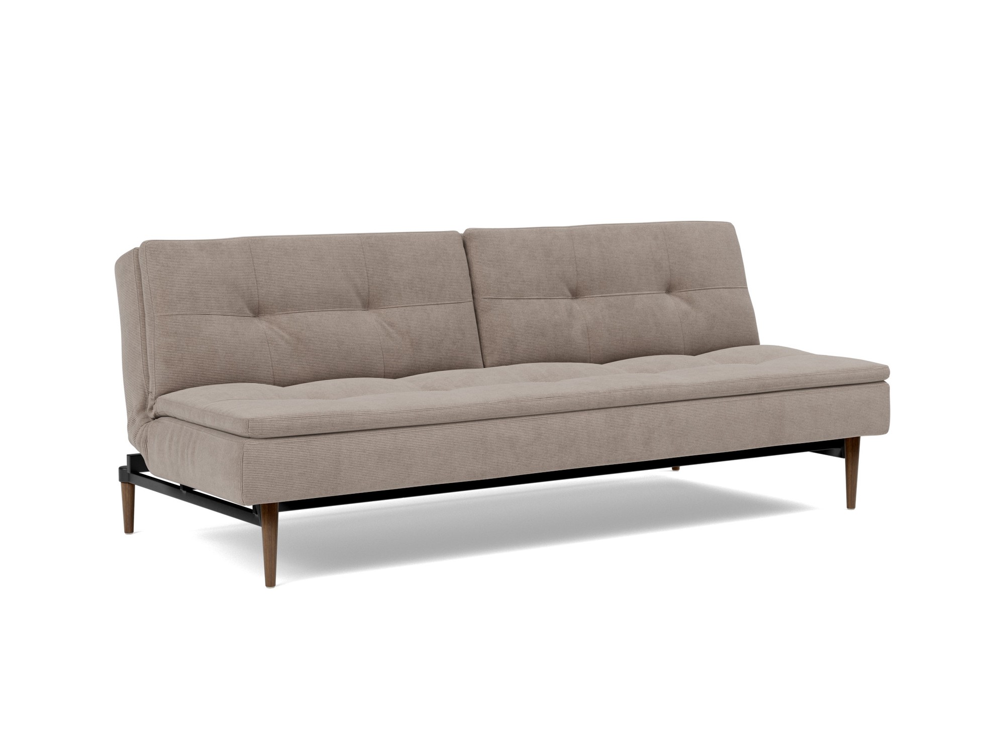 Schlafsofa Dublexo Kord Cordufine 318-Beige Beine Styletto Eiche dunkel