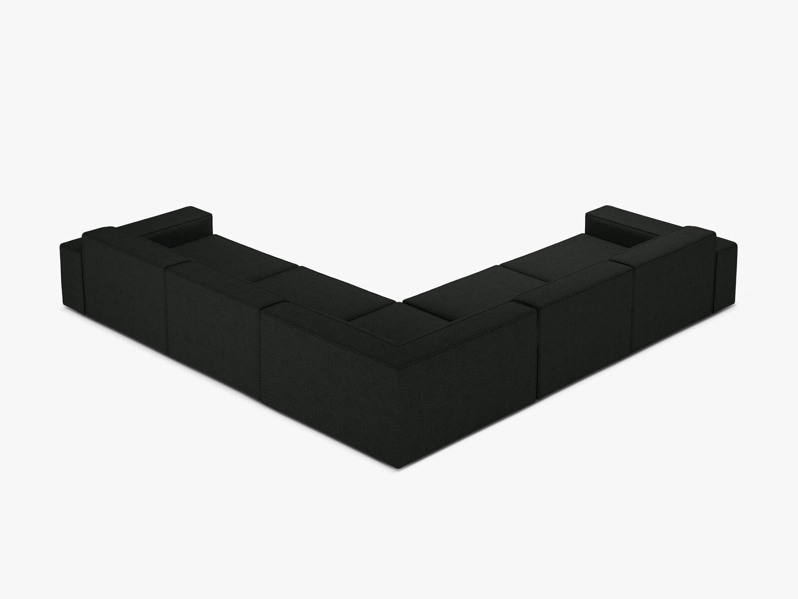 Micadoni Symmetrisches Ecksofa Jodie 6-Sitzer Boucle Baloo Schwarz