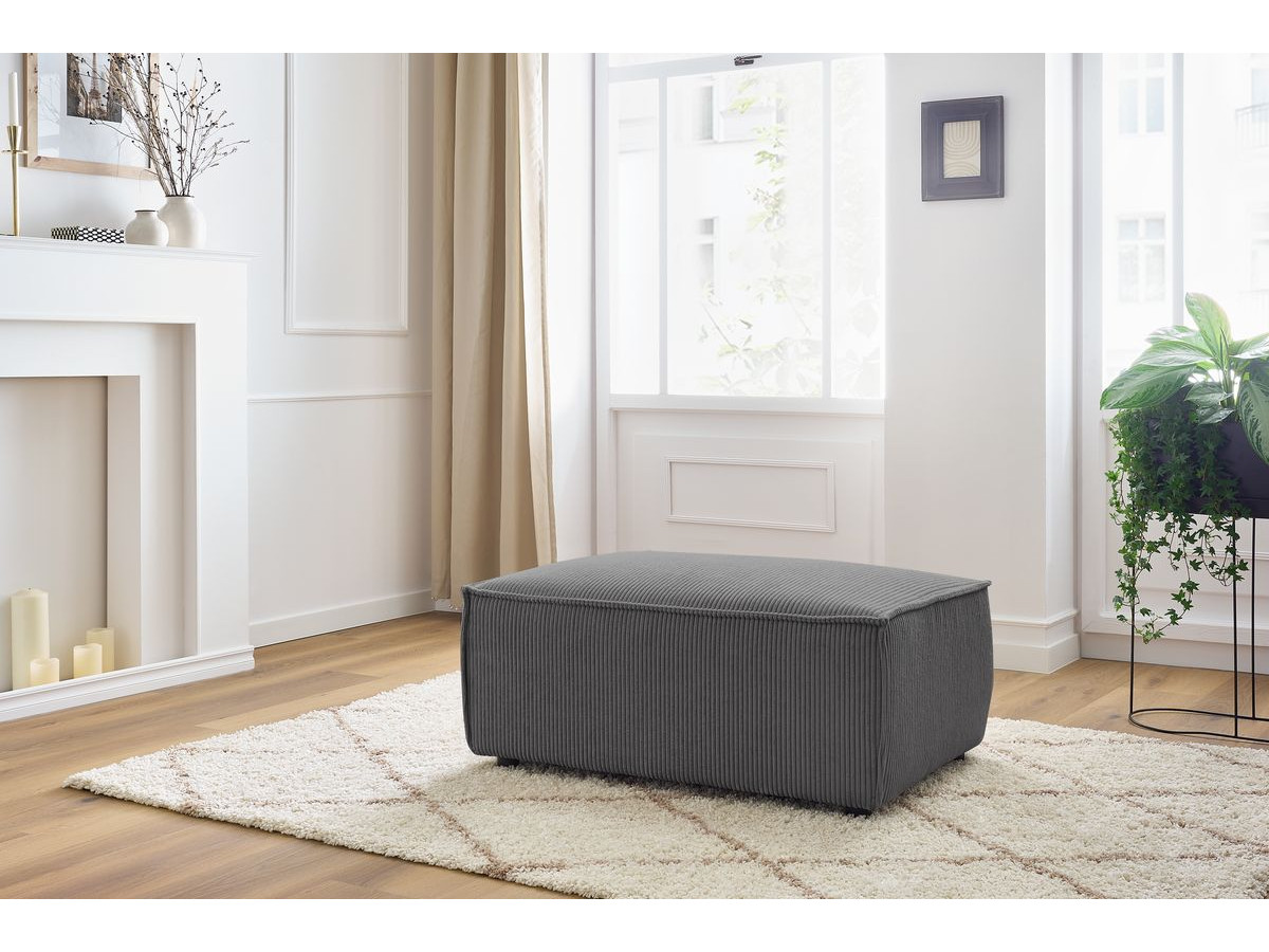 Bobochic Nihad Pouf Cordsamt Dunkelgrau