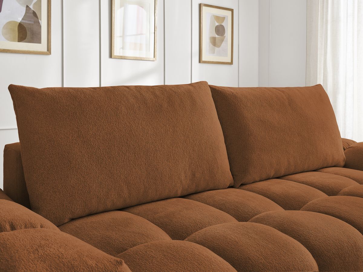 Bobochic Everest Sofa 3-Sitzer, 2 Kissen Melange-Stoff Orange