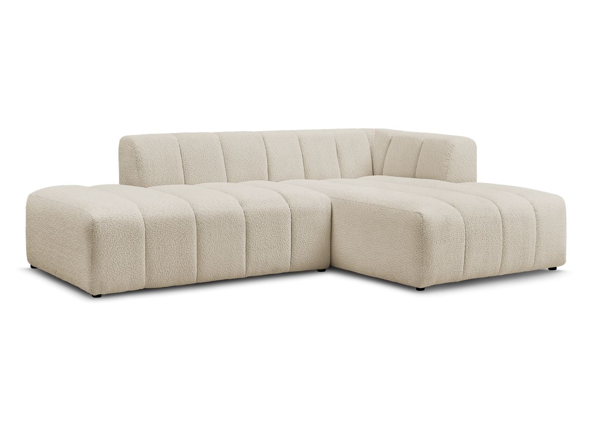 Bobochic Annecy Ecksofa Bouclé-Stoff Beige Ecke rechts