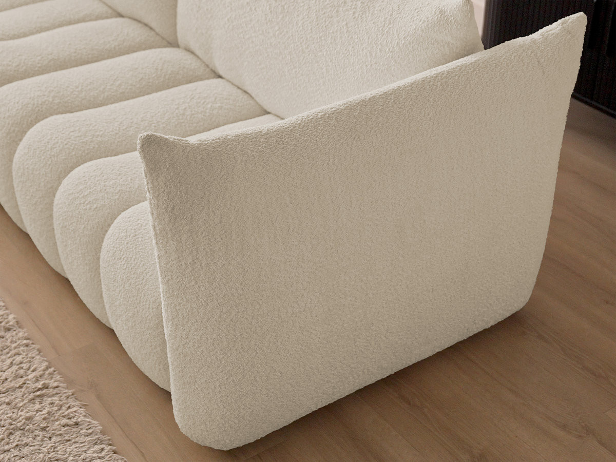 Bobochic Azra Ecksofa 325 × 112 cm Bouclé-Stoff Beige Ecke links