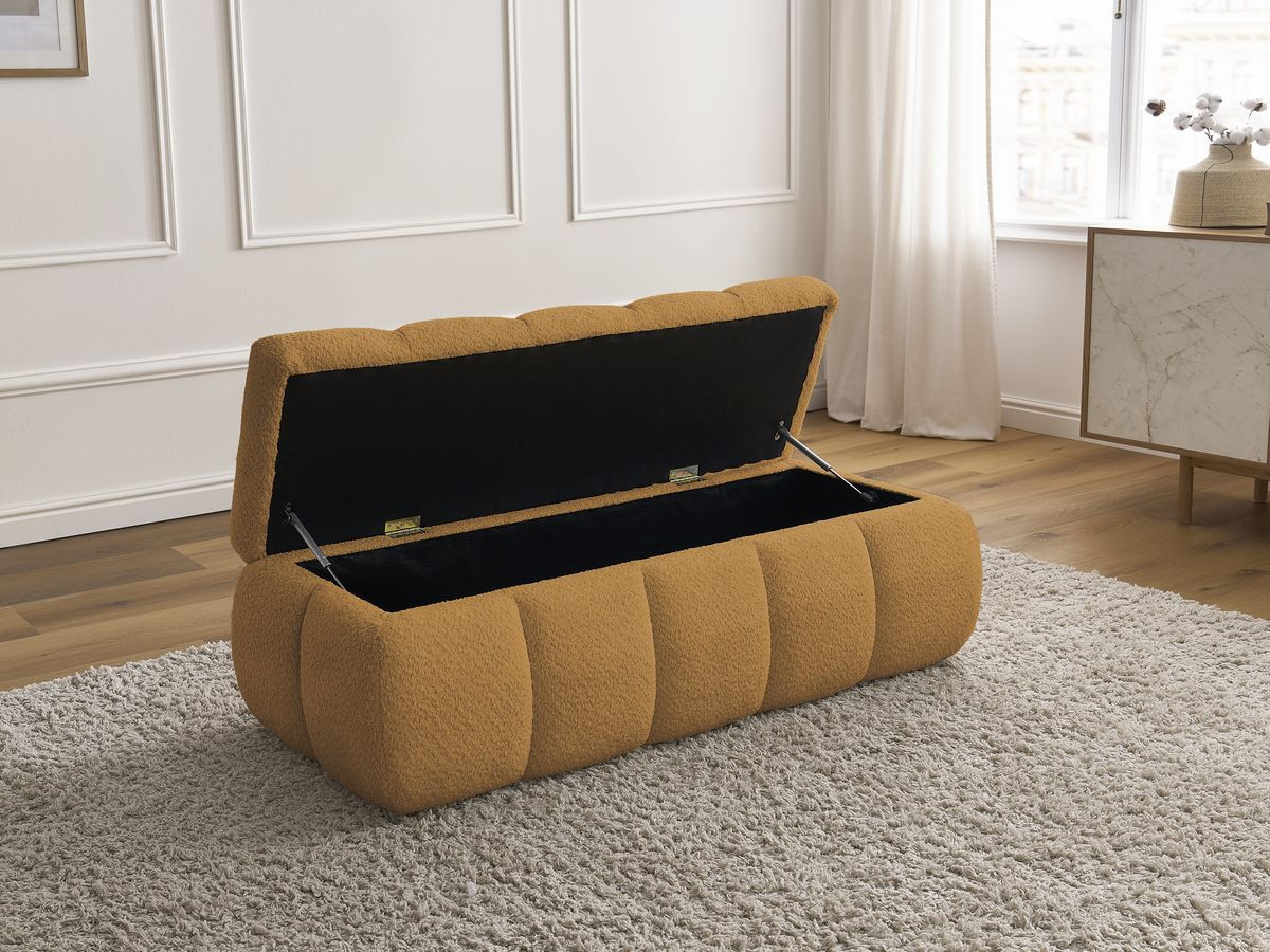 Bobochic Denali Bettbank 146 × 56 cm Bouclé-Stoff Gelb