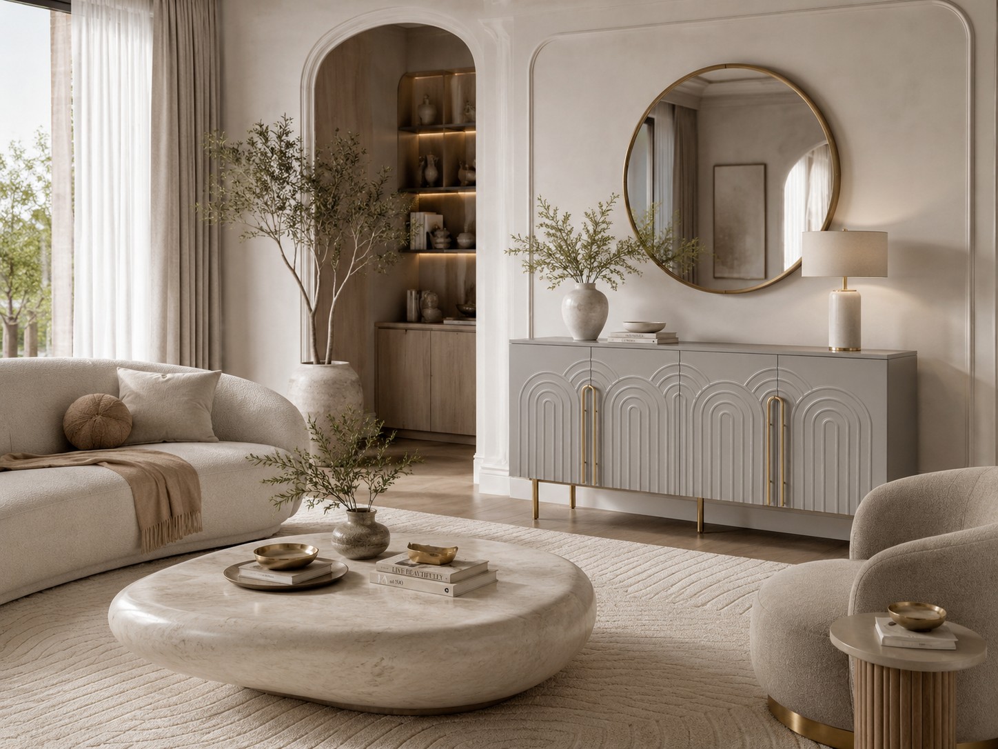 Livin Hill Sideboard Stilig, Beine Hellgrau/Goldfarben