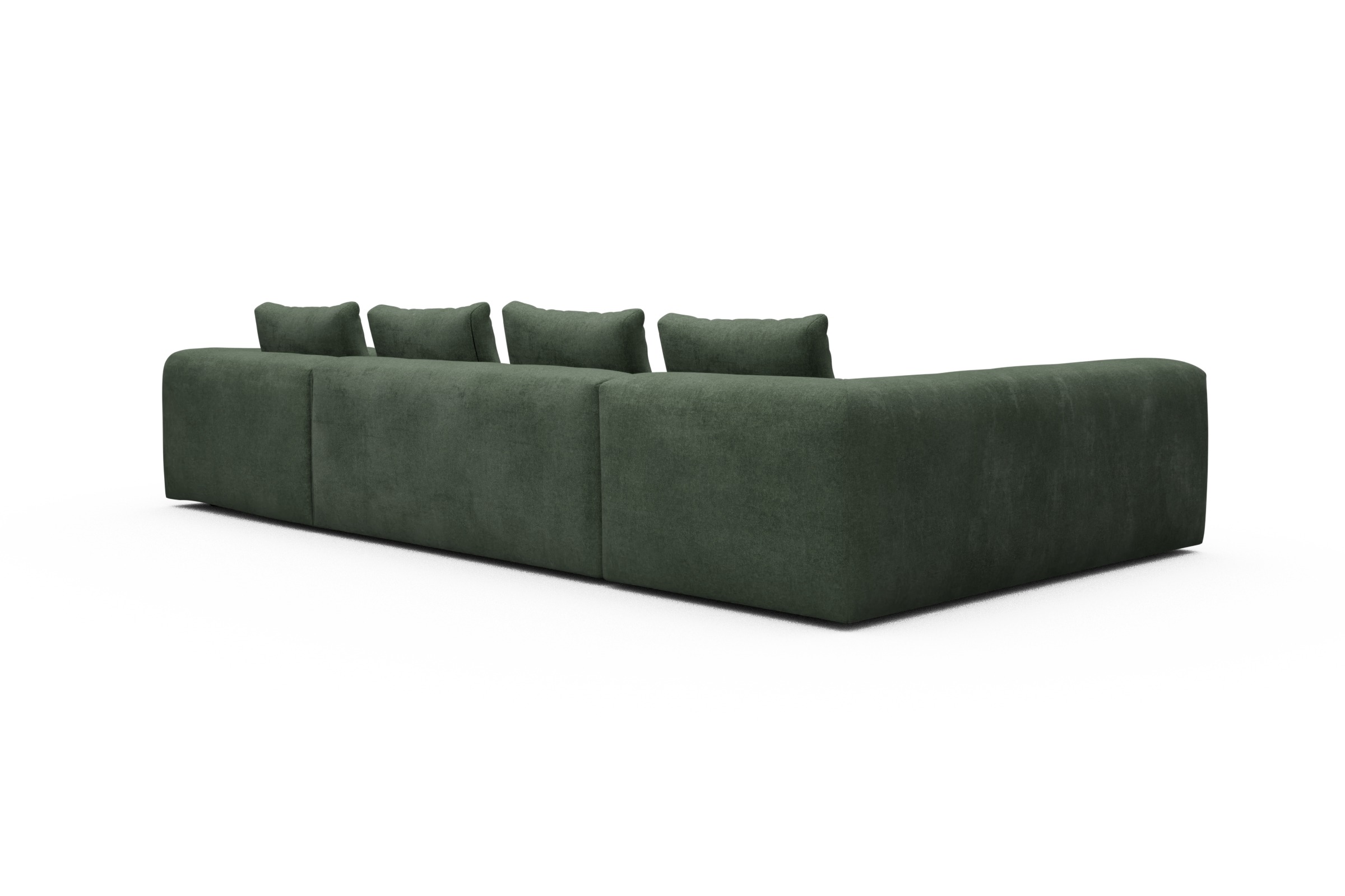 Wohnlandschaft Fred Chaiselongue rechts mit 2-Sitzer und lange Armlehne links Casone-Forest-Green