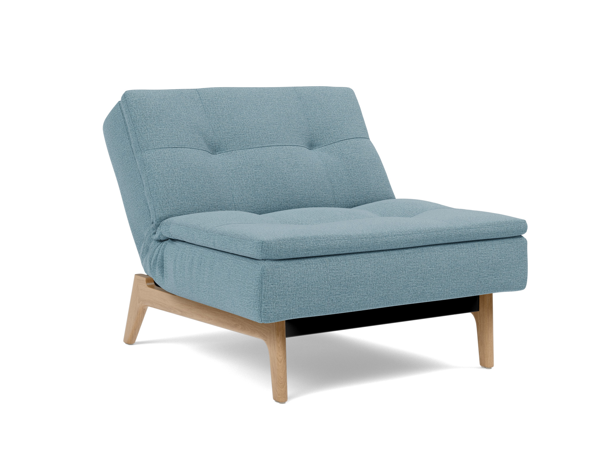 Sessel Dublexo Flachgewebe Mixed Dance 525-Light-Blue Beine Eiche