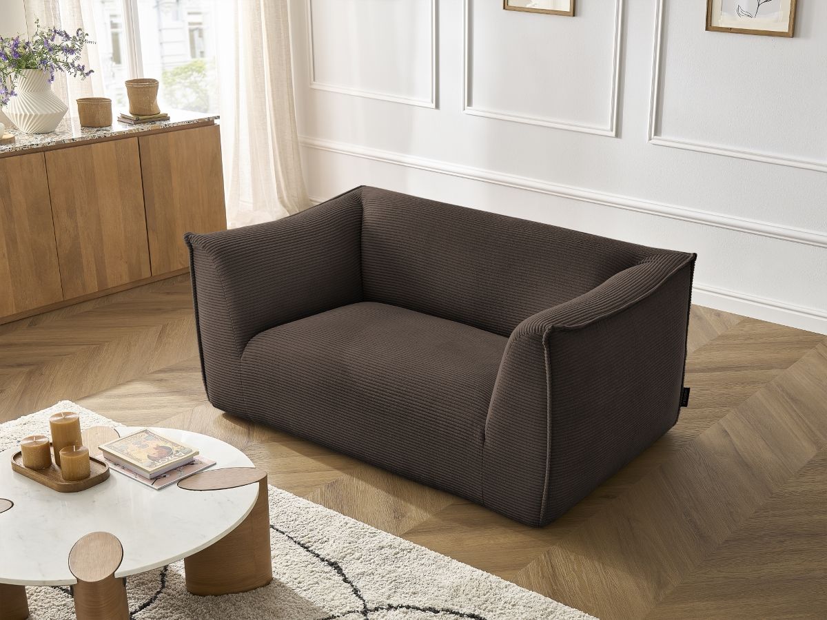 Bobochic Giorgia Sofa 2-Sitzer Cordsamt Braun