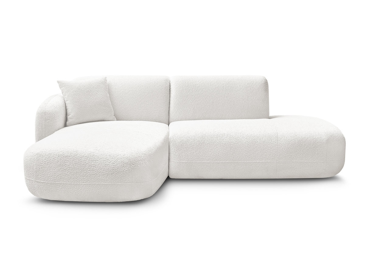 Bobochic Anda Ecksofa 241 × 163 cm Chenille Weiß Ecke links