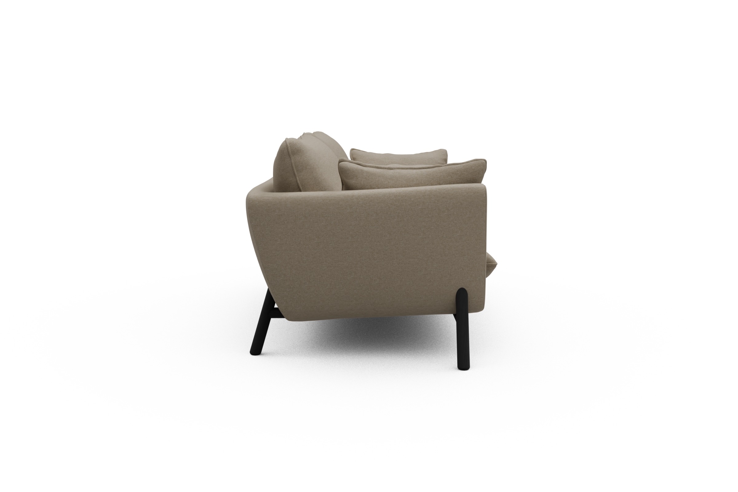 Sofa Emil 2-Sitzer Beinfarbe Eiche Schwarz Satya-Natural