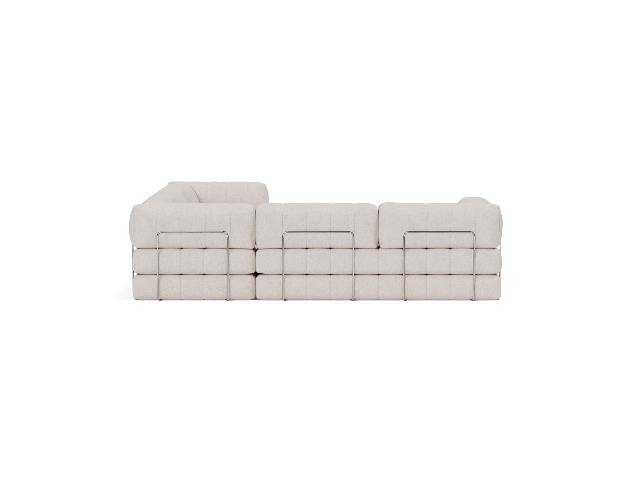 Eck-Schlafsofa CozyPad mit Armlehnen Strukturierter Stoff Weda 300-Weda-Sand