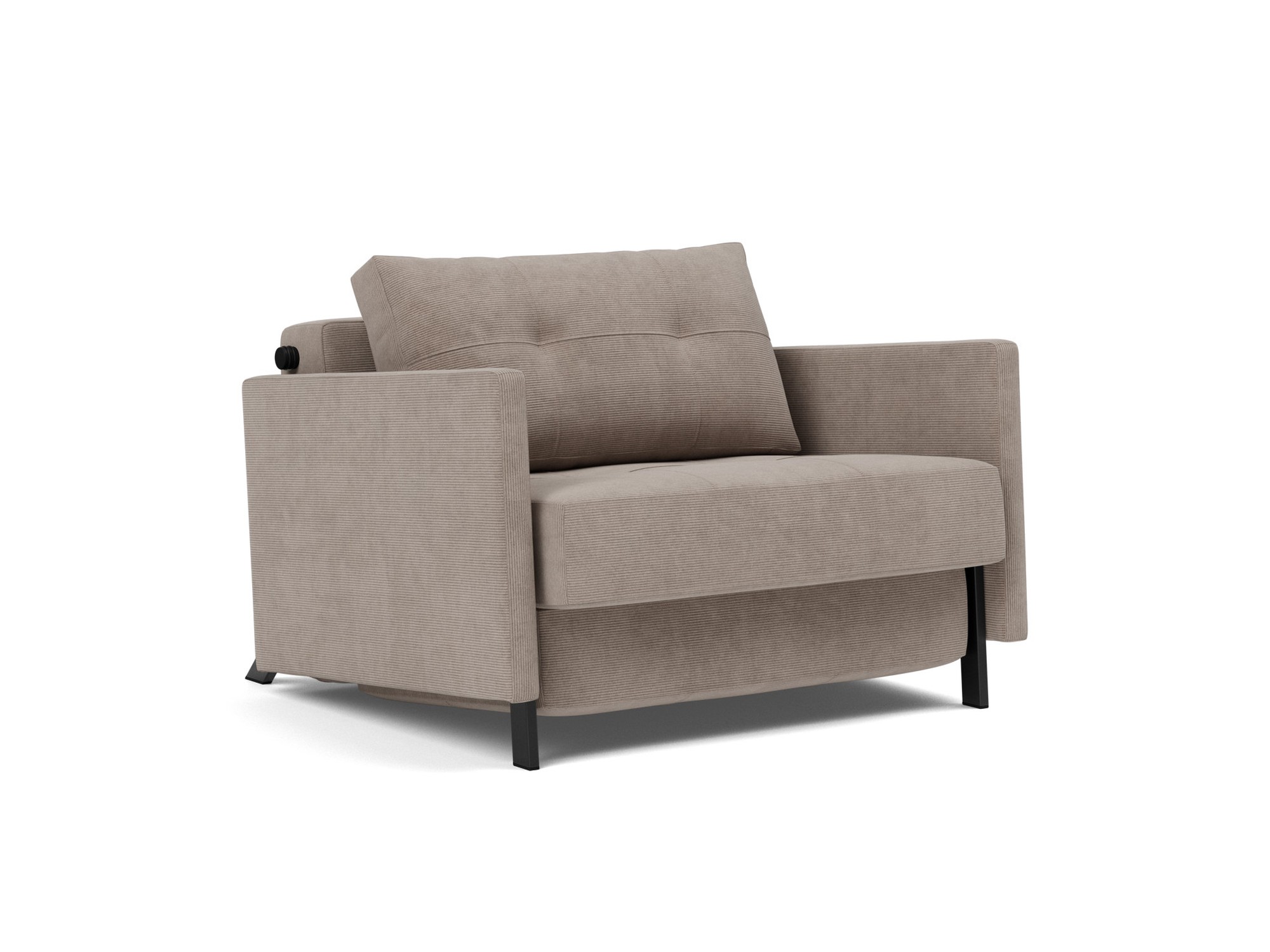Schlafsessel Cubed 90 mit Armlehnen Kord Cordufine 318-Beige