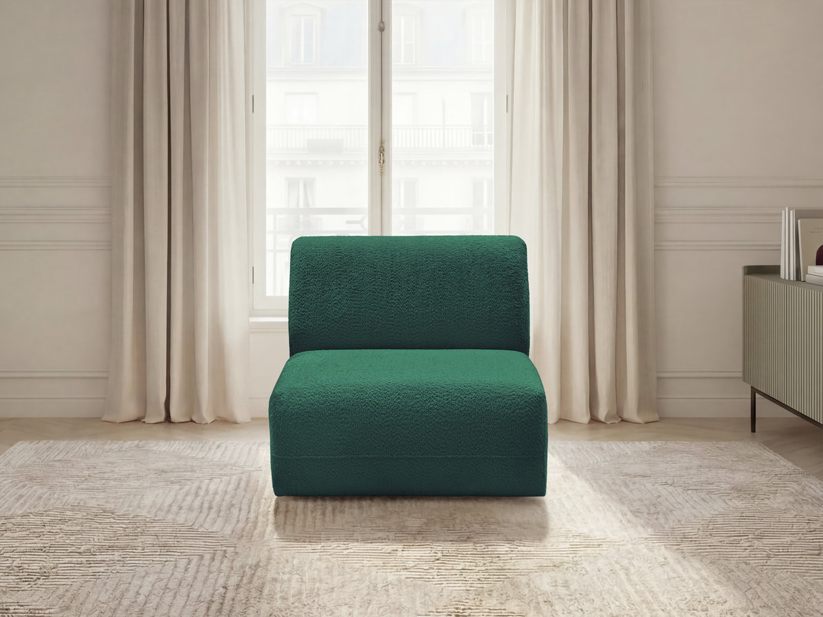 Bobochic Anda Sofamodul 1-Sitzer 84 × 103 cm Chenille Dunkelgrün