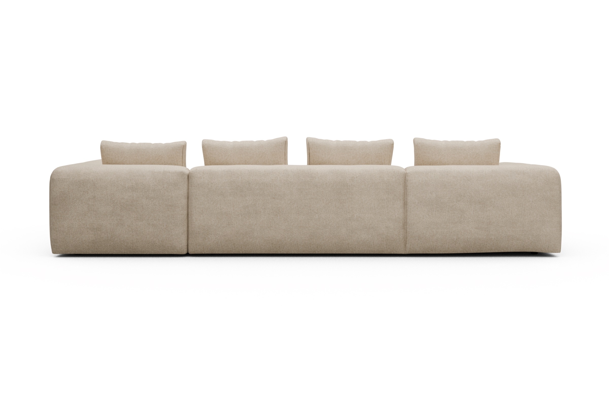 Wohnlandschaft Fred Chaiselongue links mit 2-Sitzer und lange Armlehne rechts Casone-Natural-Beige