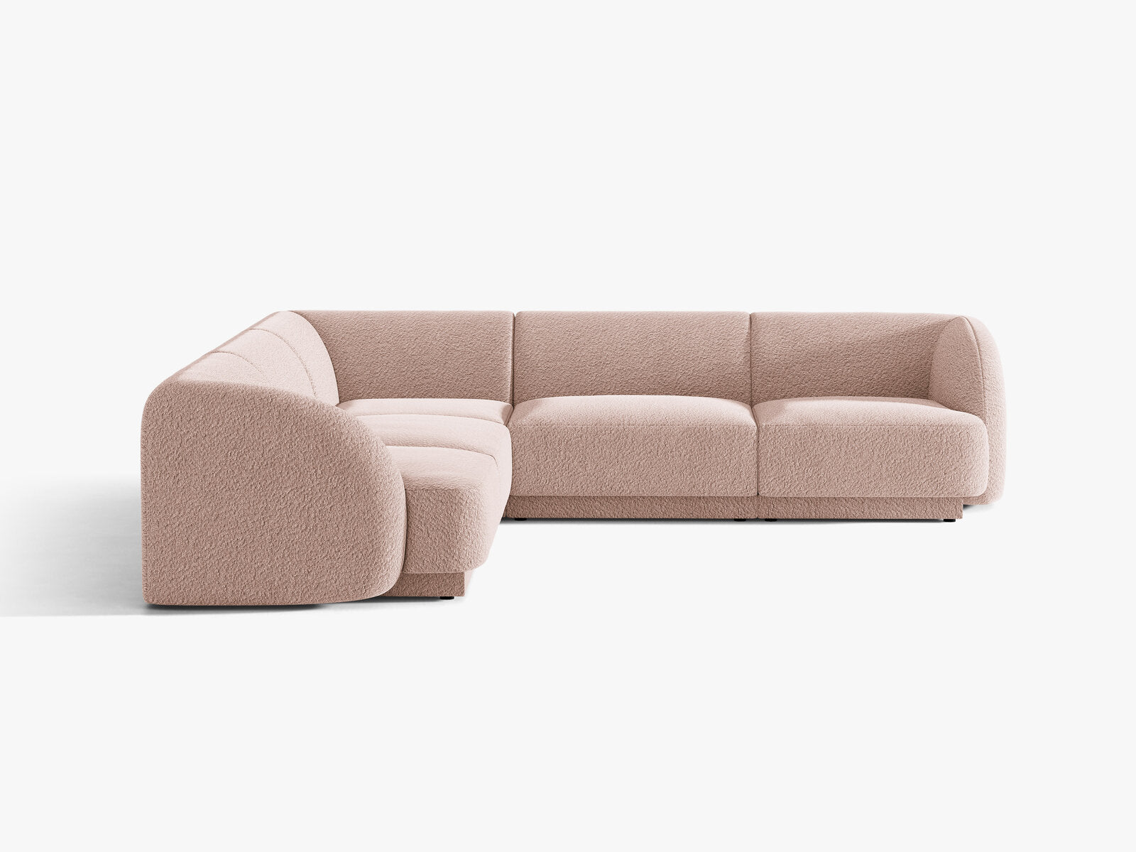 Micadoni 5-Sitzer Symmetrisches Ecksofa Miley Boucle Baloo Puderrosa
