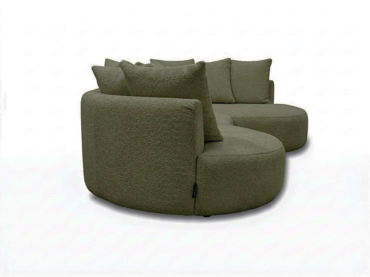 Bobochic Calypso Ecksofa Bouclé-Stoff Grün Ecke rechts