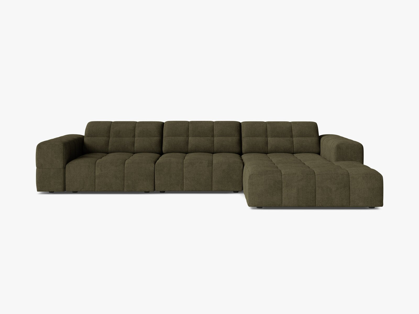 Micadoni Ecksofa Jennifer 4-Sitzer Rechts Chenille Eden Grün