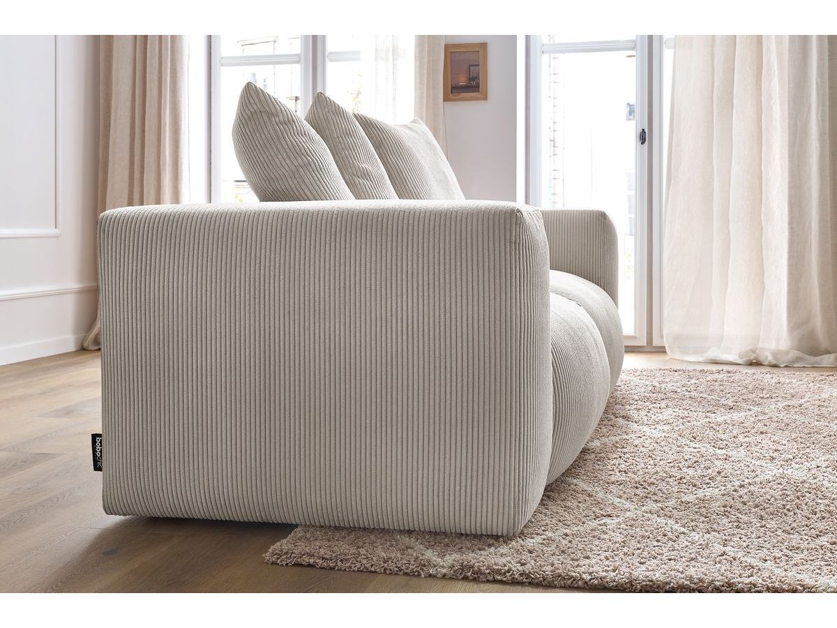 Bobochic Voltaire Sofa 3-Sitzer 248 × 100 cm Cordsamt Beige