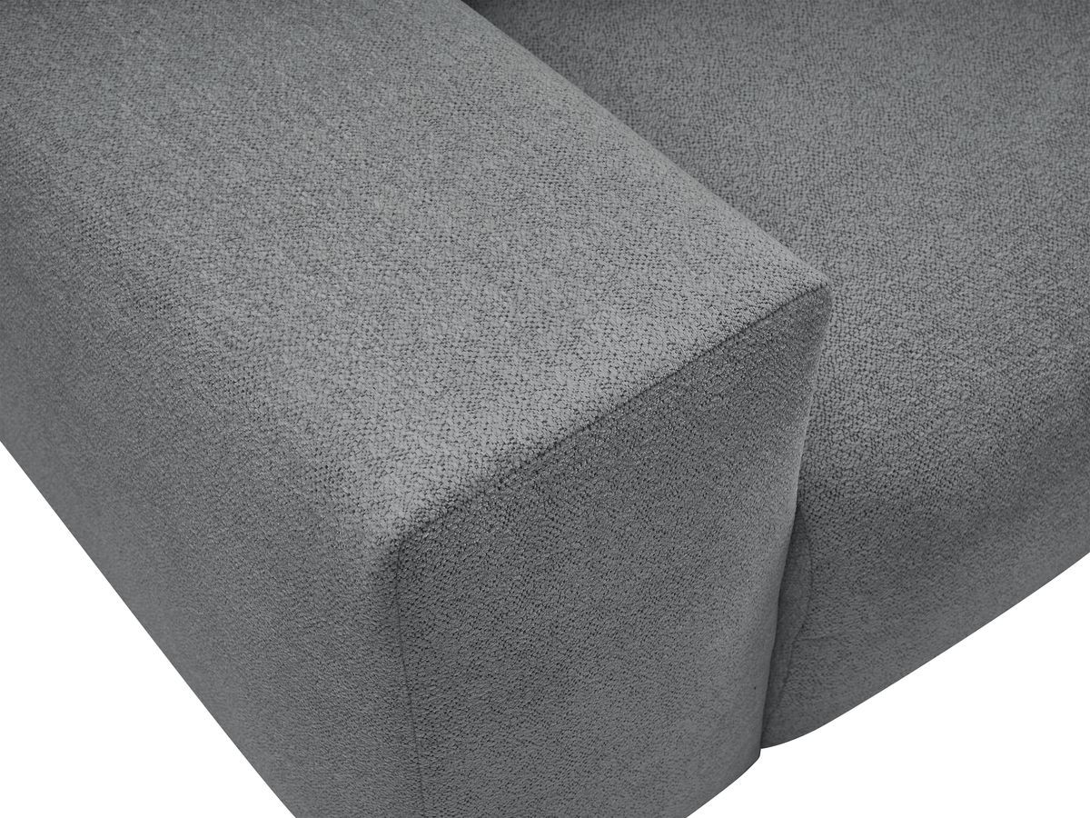 Bobochic Voltaire Ecksofa mit Pouf 310 × 174 cm Melange-Stoff Dunkelgrau