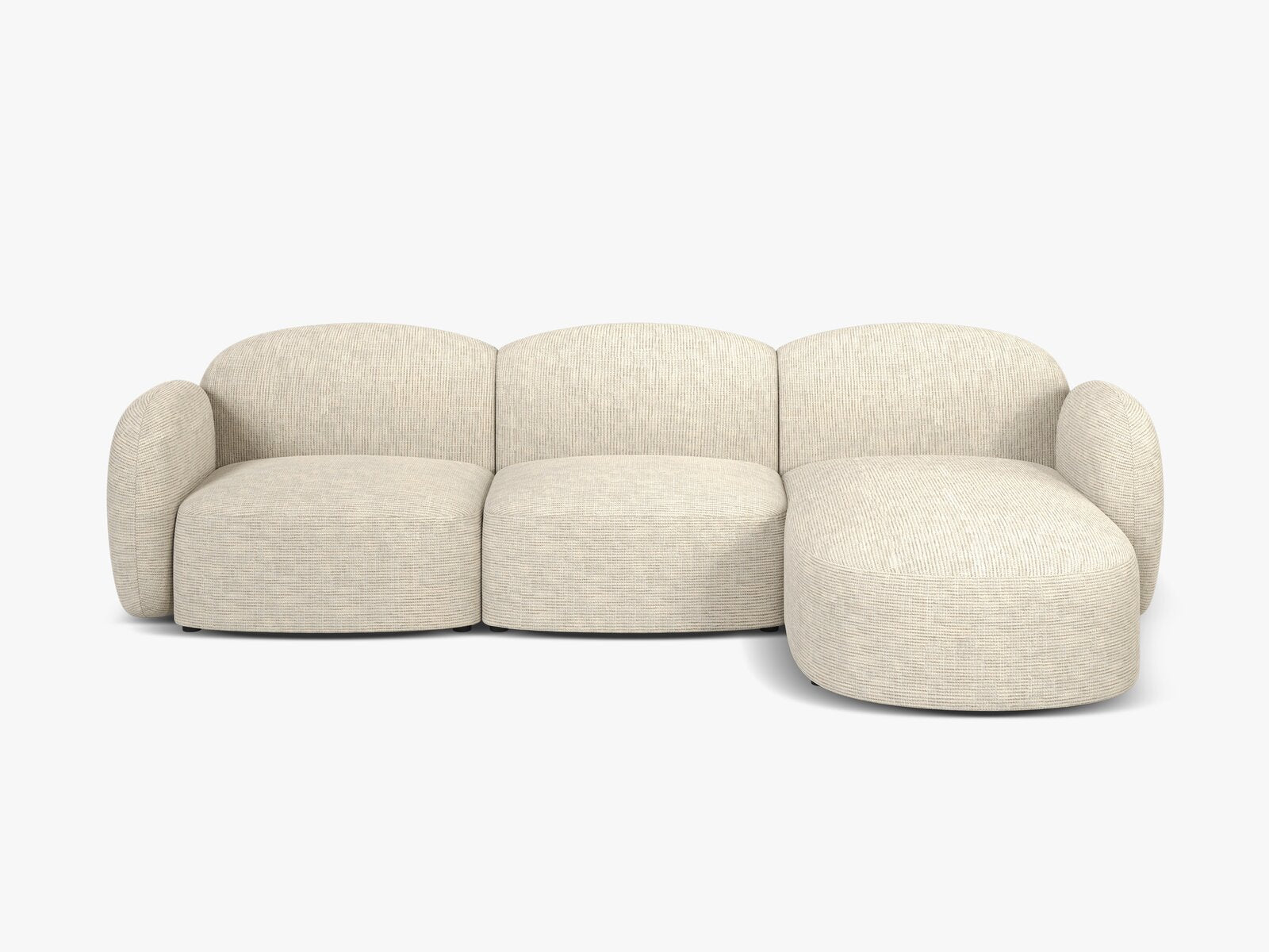 Micadoni Ecksofa Blair 4-Sitzer Rechts Strukturierter Stoff Baltimore Helles Beige