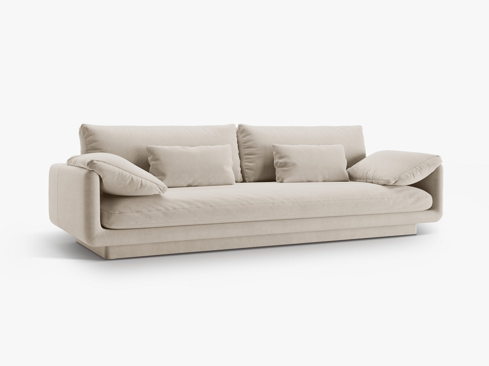 Micadoni Sofa Torino 4-Sitzer Samt Ecru