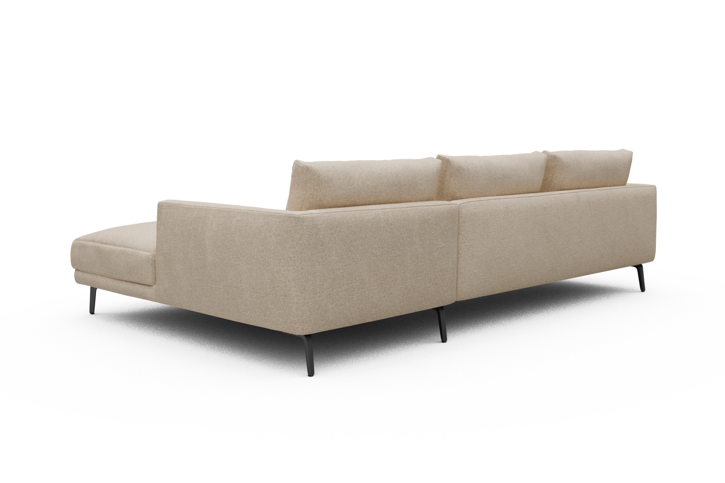 Ecksofa Karl Chaiselongue rechts mit 2,5-Sitzer Casone-Natural-Beige