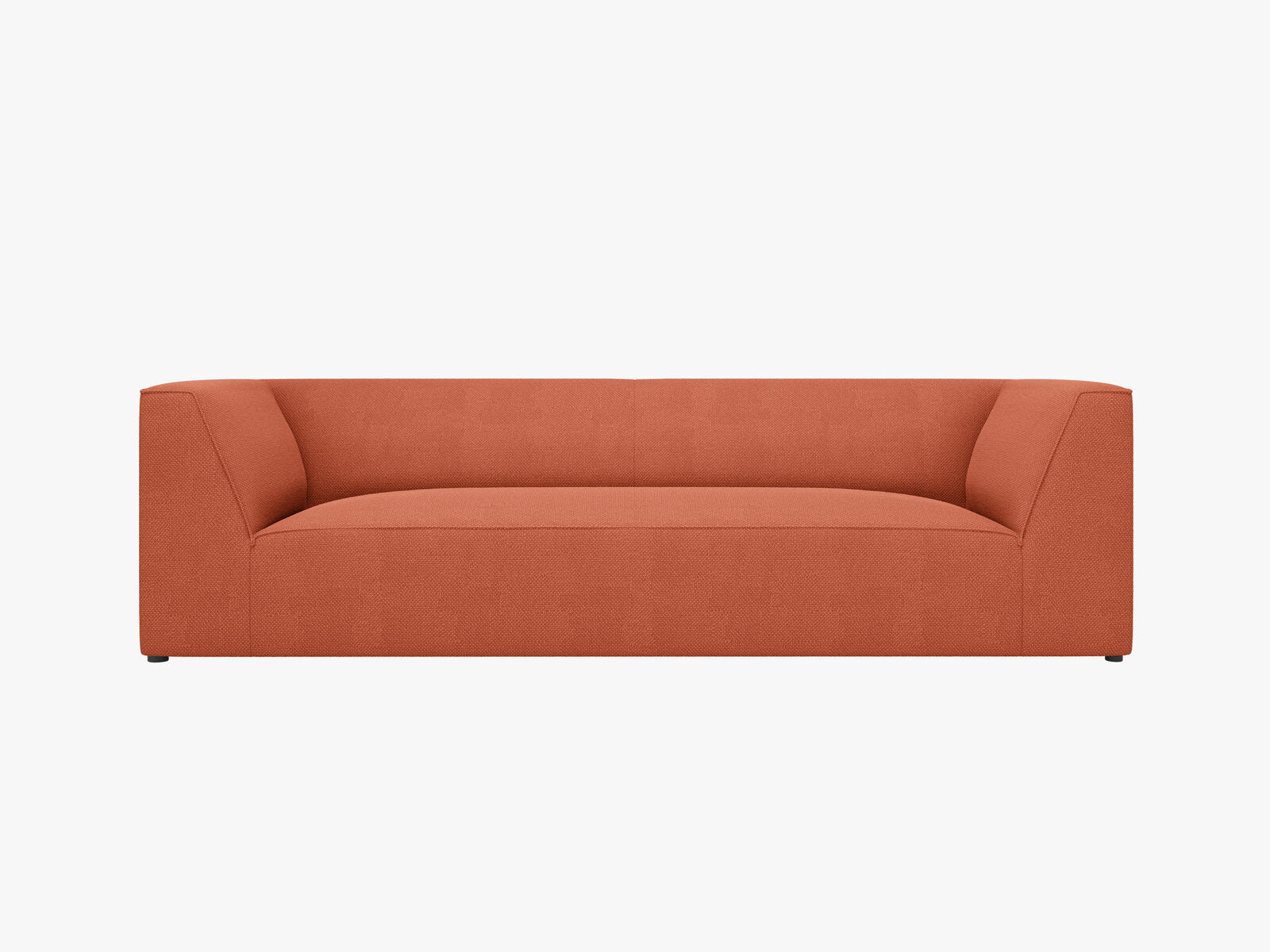 Micadoni Sofa Ruby 3-Sitzer Strukturierter Stoff Koralle