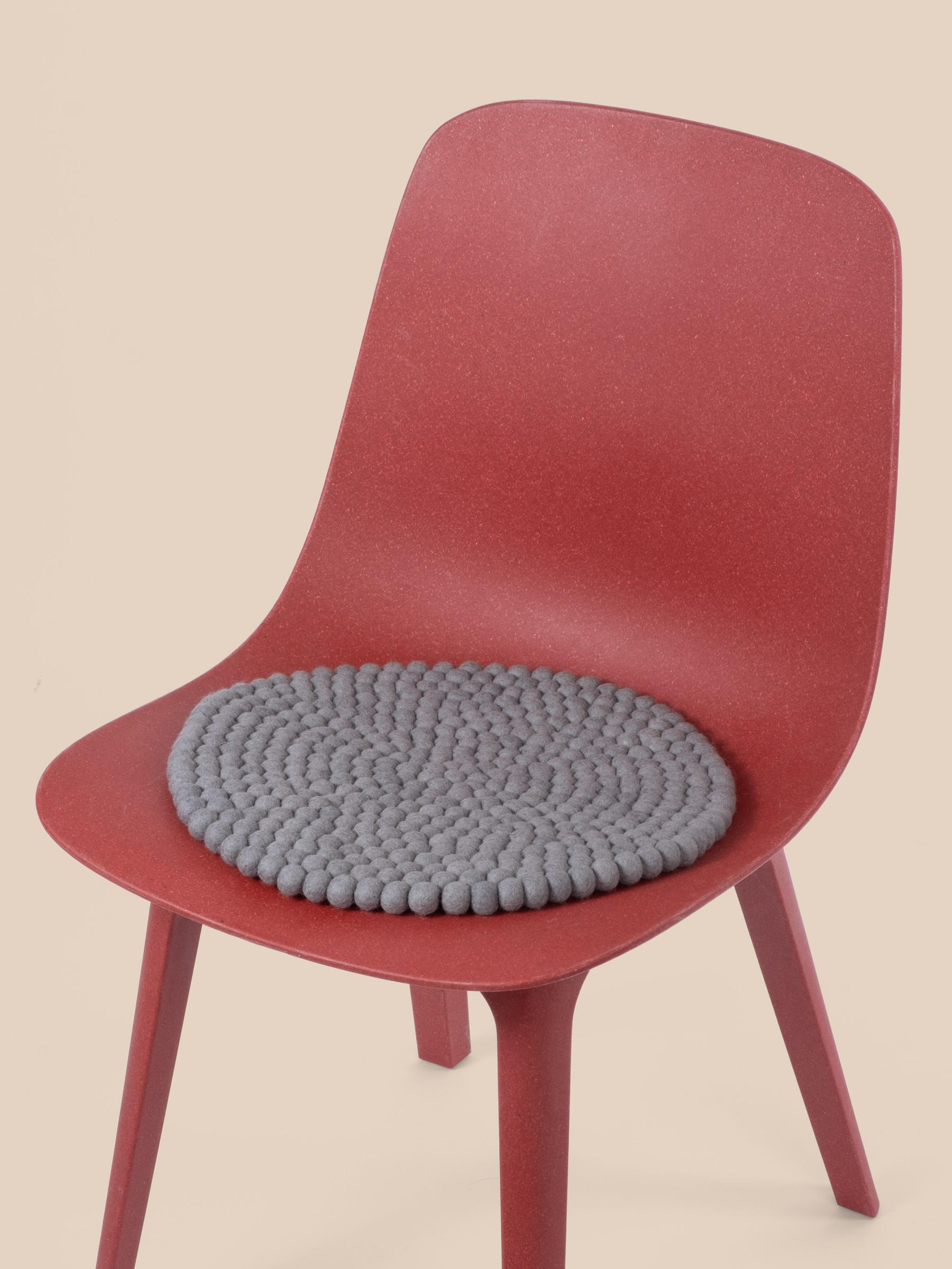 myfelt Kian Filzkugel-Sitzauflage Grau Ø 36 cm