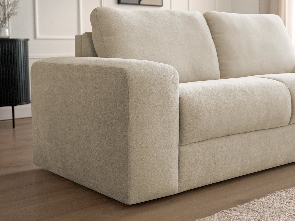 Bobochic Ibiza Schlafsofa 3-Sitzer Strukturstoff Beige, Liegefläche 160 × 196 cm