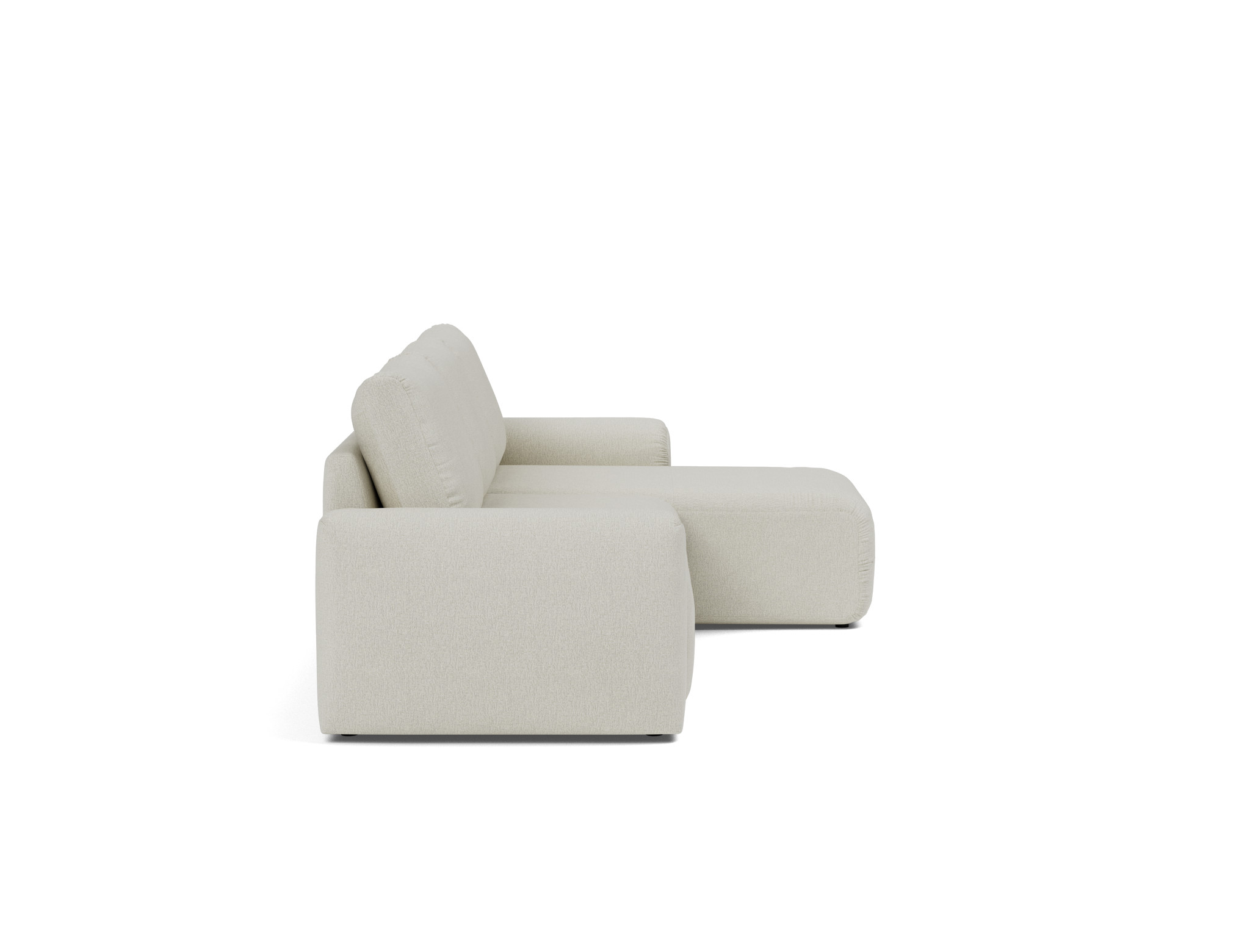 Schlafsofa Norum mit Chaiselongue und Chunky-Armlehnen Flachgewebe Mixed Dance 527-Natural
