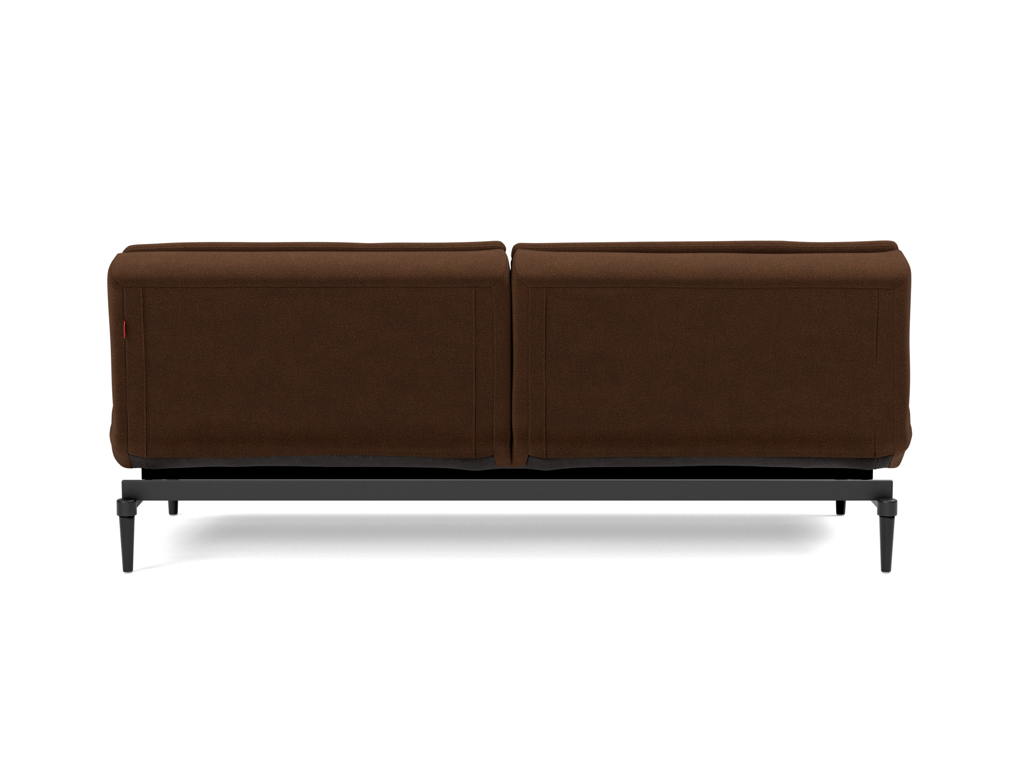 Schlafsofa Dublexo Strukturierter Stoff Taura 359-Cappuccino Beine Styletto Eiche schwarz