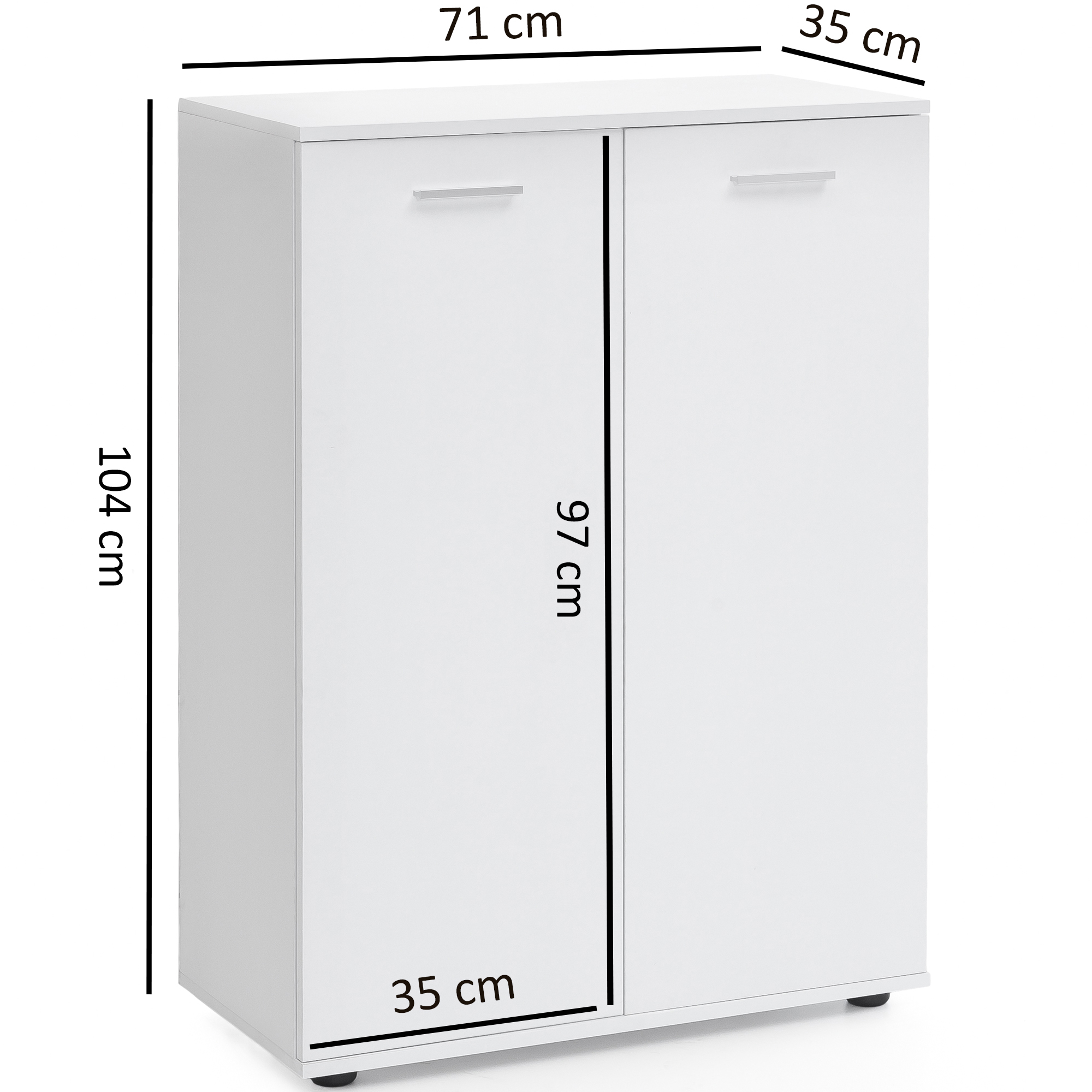 Kommode Vaxholm Weiß 71 × 35 × 104 cm
