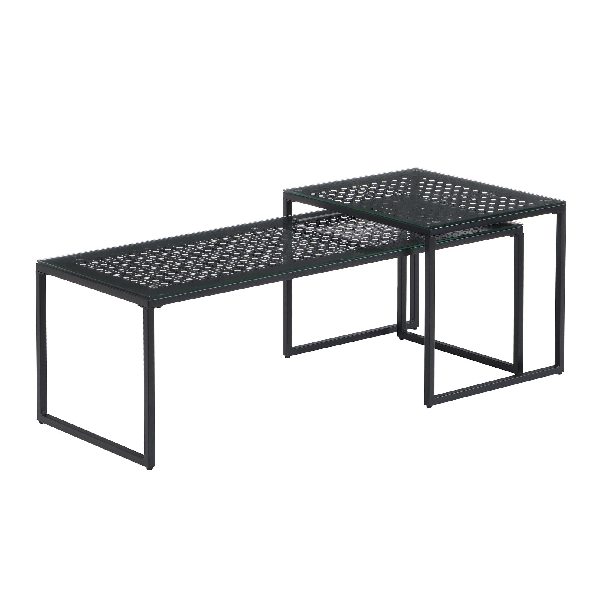 Satztisch 2er-Set Kabelvag Glas Schwarz 100 × 40 × 35 cm