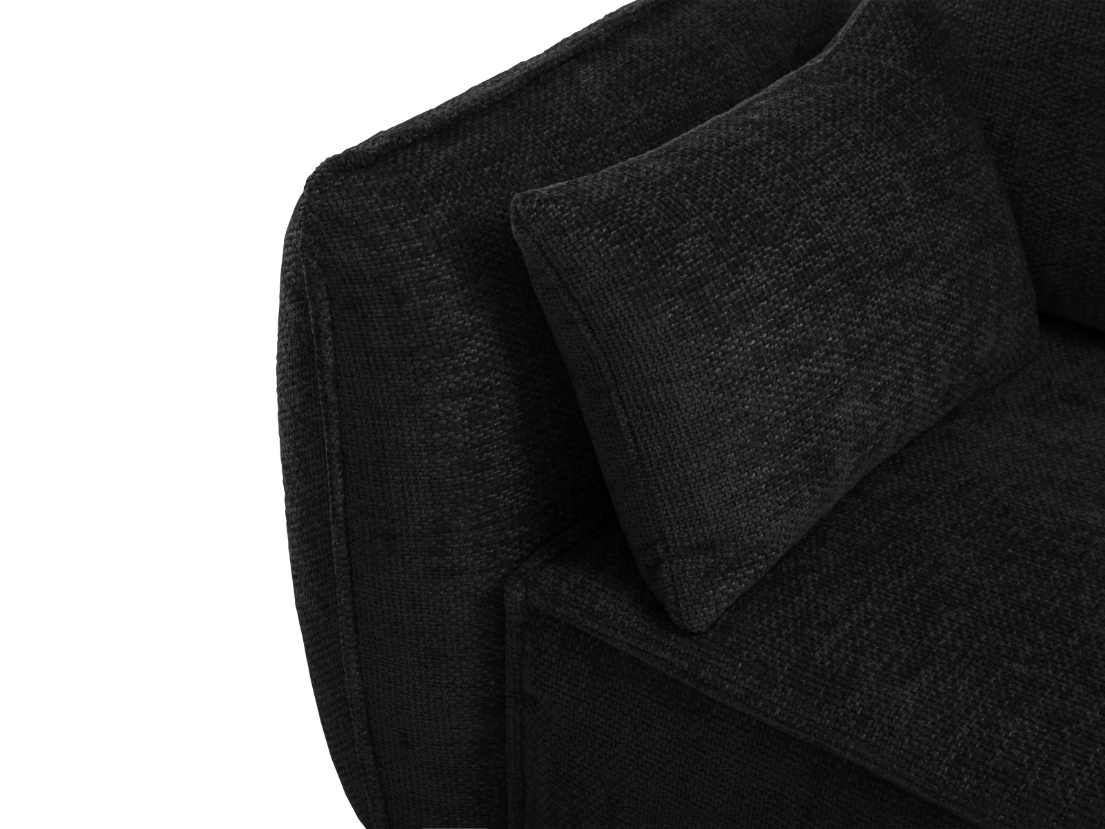 Micadoni Ecksofa Kaelle 4-Sitzer mit Schlaffunktion Rechts Chenille Schwarz