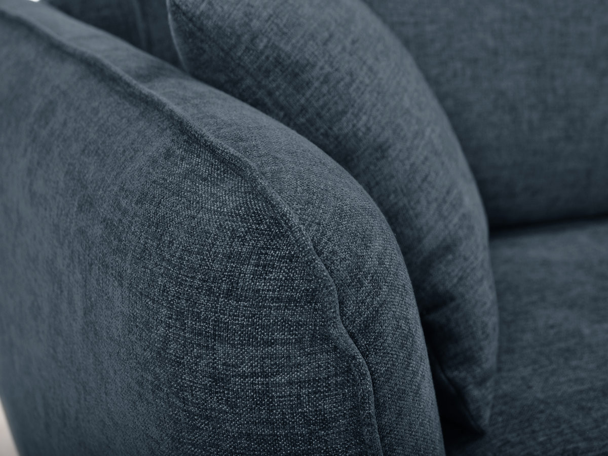 Bobochic Luigi Sofa 3-Sitzer mit Pouf Strukturstoff Blau