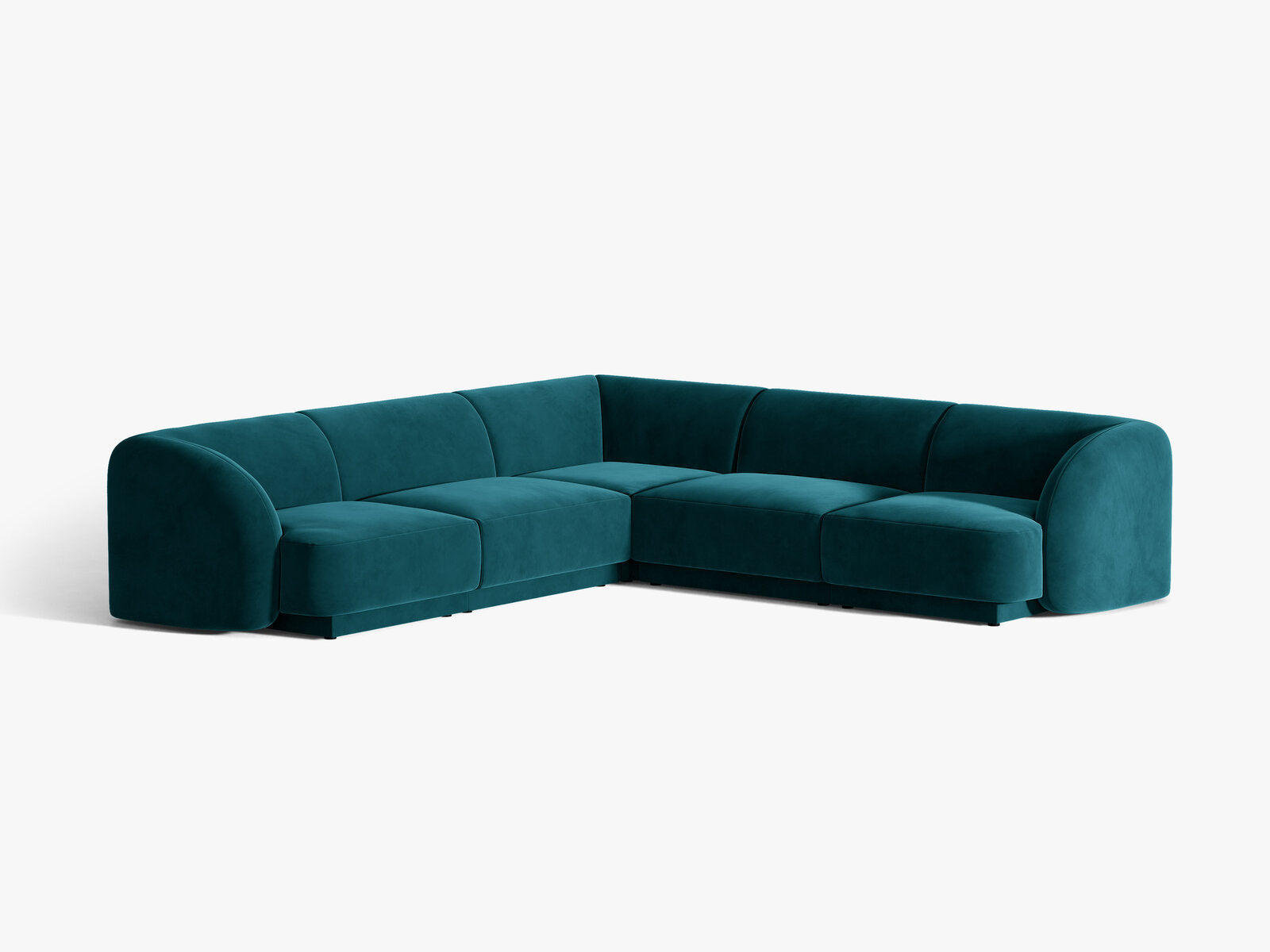 Micadoni 5-Sitzer Symmetrisches Ecksofa Miley Samt Venus Dunkel Petrol