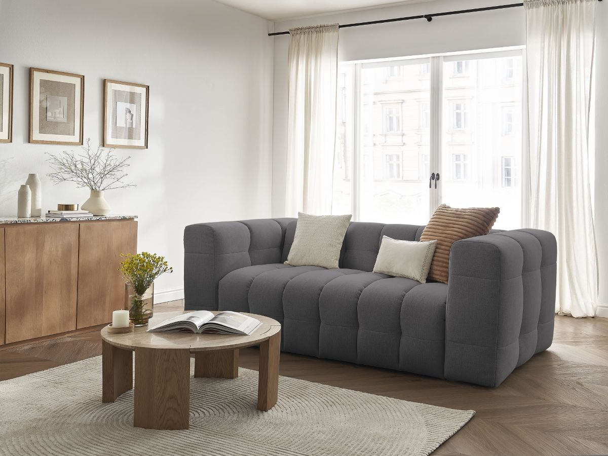Bobochic Cloud Schlafsofa 3-Sitzer Stoff Dunkelgrau