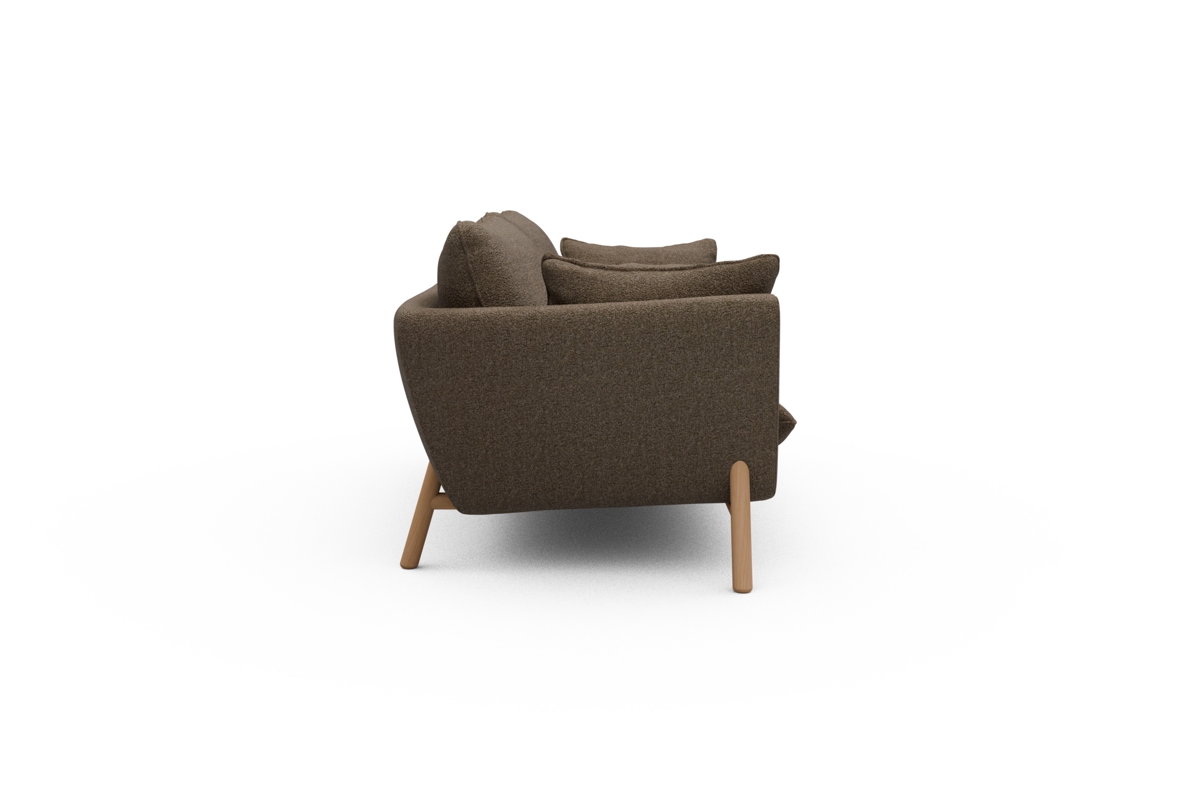 Sofa Emil 2-Sitzer Beinfarbe Eiche Natur Aivi-Khaki-Brown