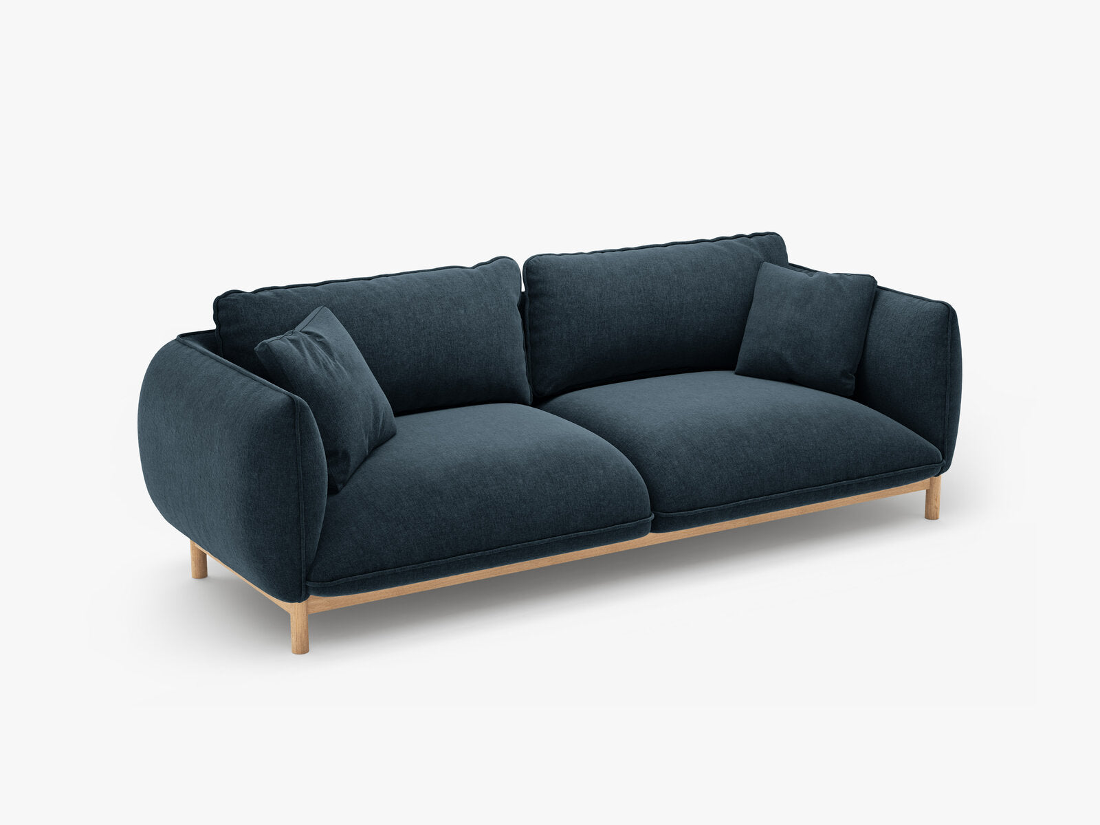 Micadoni Ada Sofa 3-Sitzer Strukturierter Stoff Wind Marineblau