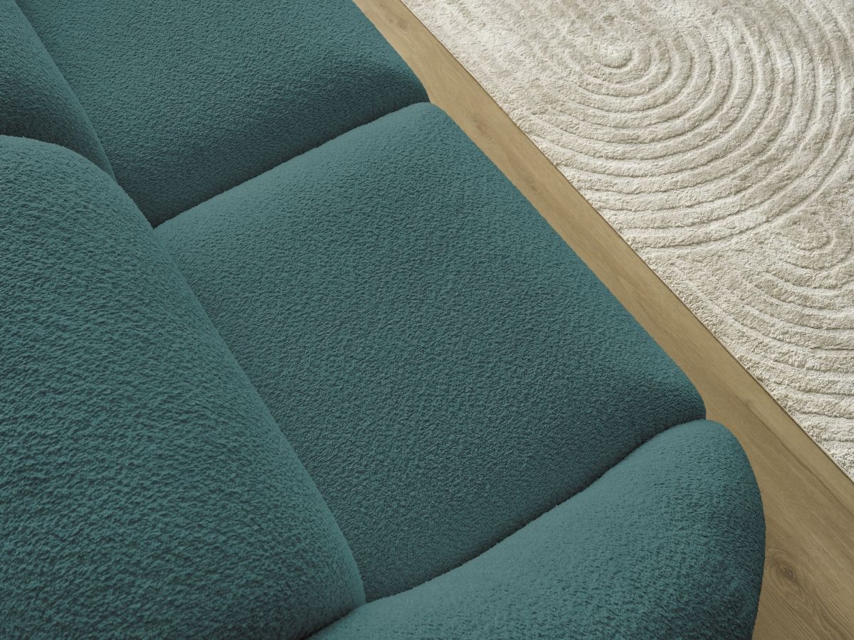 Bobochic Tina Sofa 2-Sitzer Bouclé-Stoff Hellblau