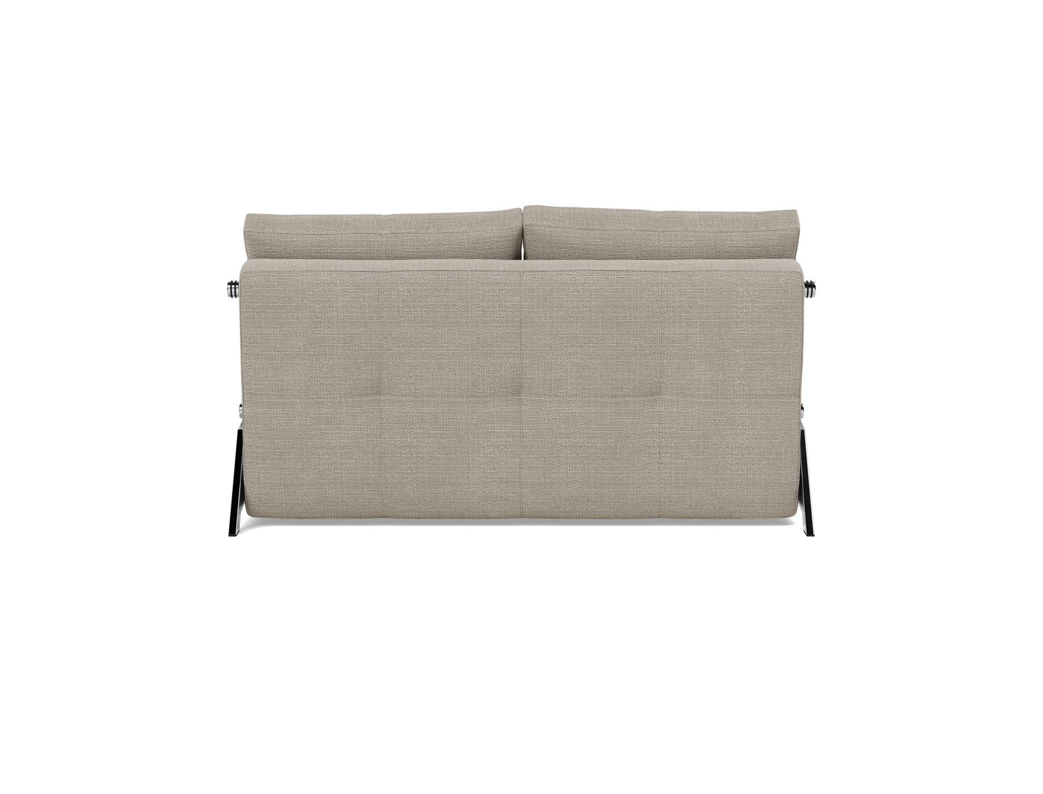 Schlafsofa Cubed 140 Strukturierter Stoff Kenya 579-Gravel Beine Chrom