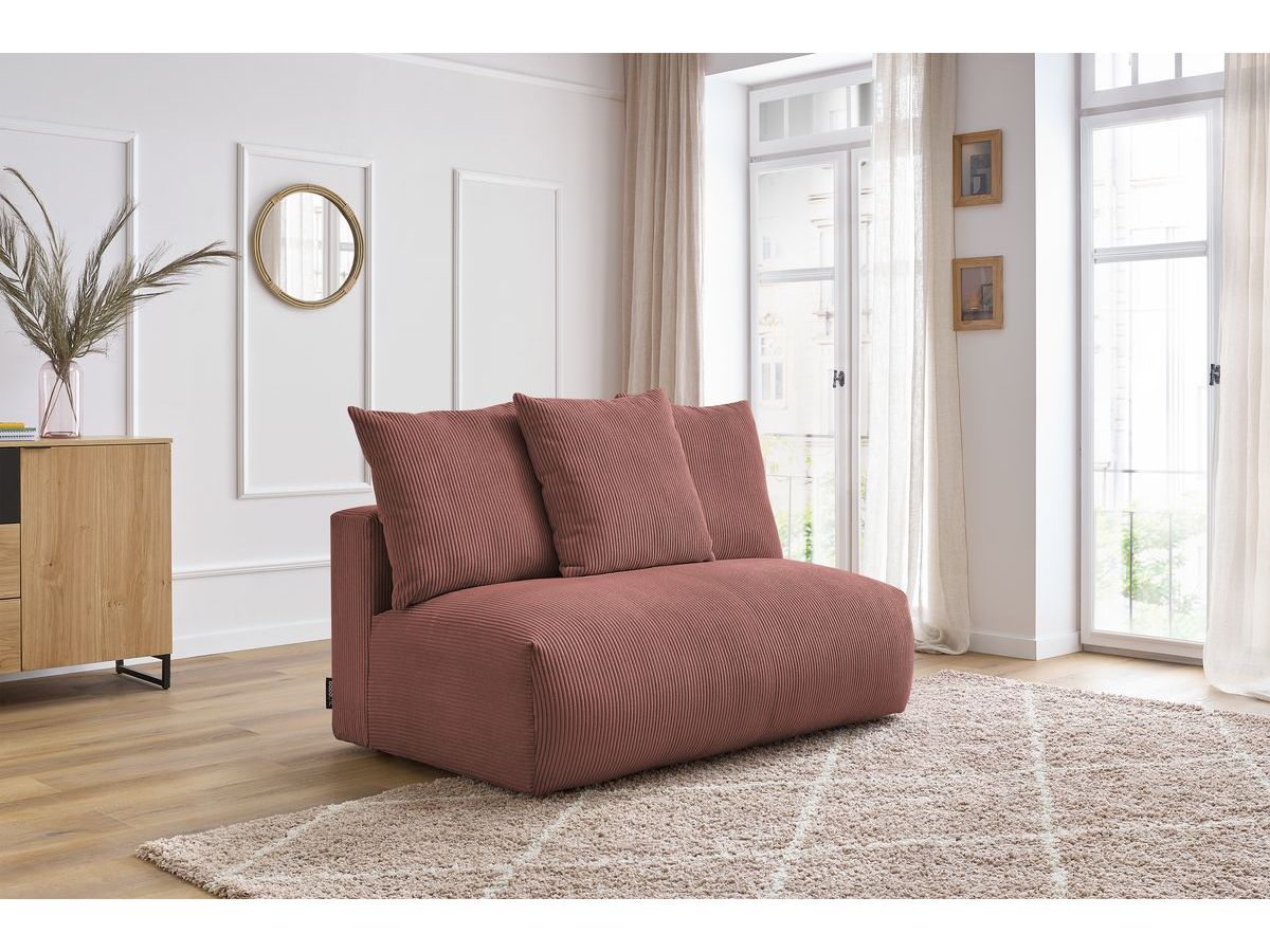 Bobochic Voltaire Sofamodul 2-Sitzer 142 × 100 cm Cordsamt Rosa