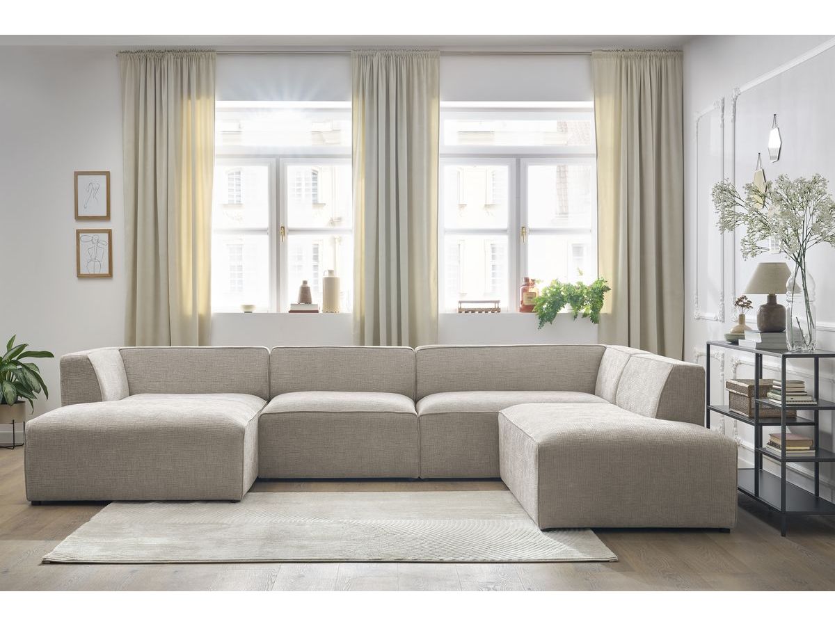 Bobochic Megeve Wohnlandschaft Strukturstoff Beige Ecke links
