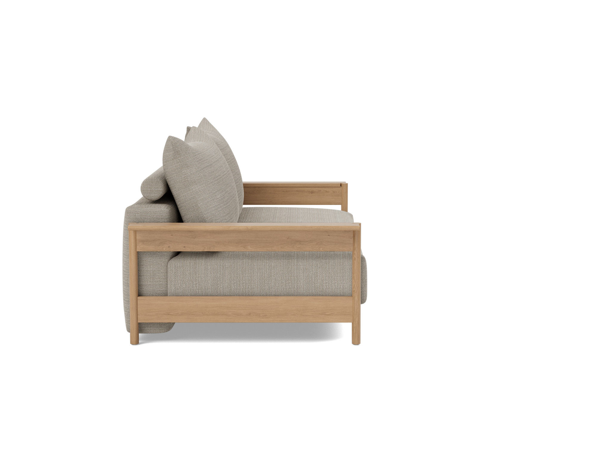 Schlafsofa Malloy Wood Strukturierter Stoff Kenya 579-Gravel
