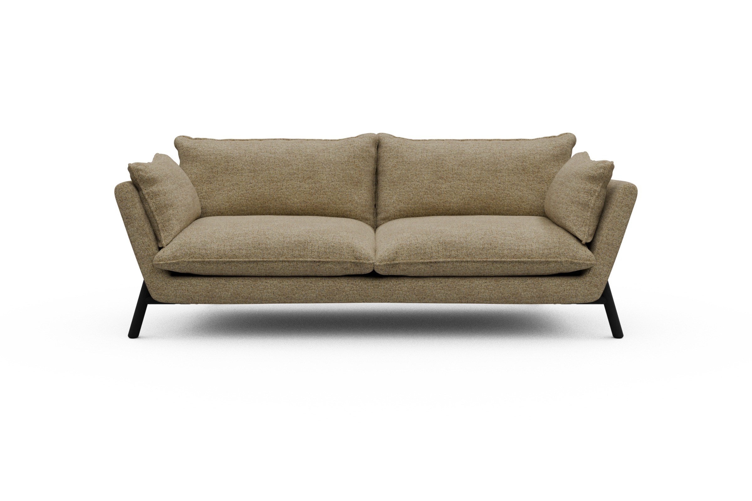 Skandi Home Sofa Emil PREMIUM 3-Sitzer Beinfarbe Eiche Schwarz Carreno-Silician-Yellow moebelfaktor