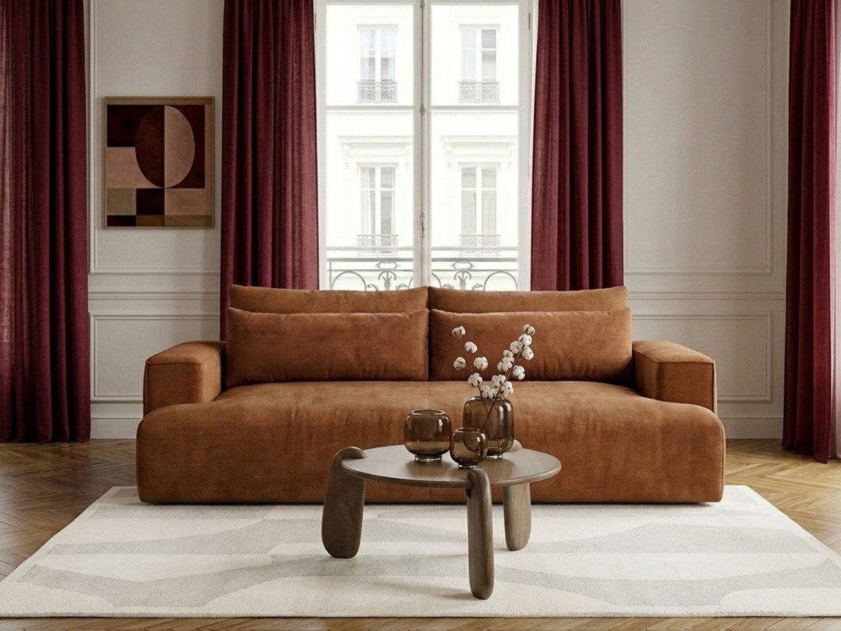 Bobochic Twiny Sofa 3-Sitzer Stoff Orange