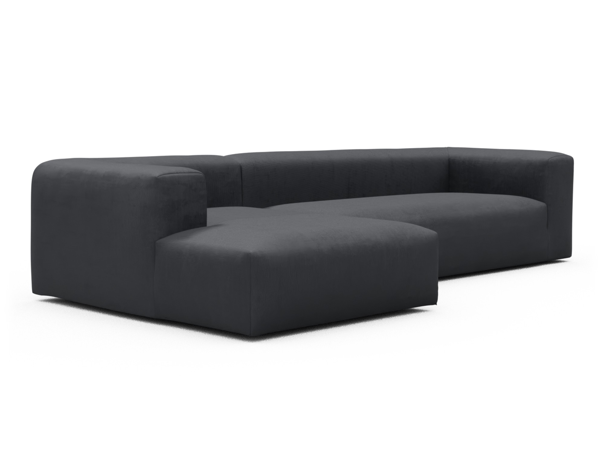 Skandi Home Ecksofa Fred Chaiselongue links mit 2,5-Sitzer Cordufine-Slate-Grey moebelfaktor