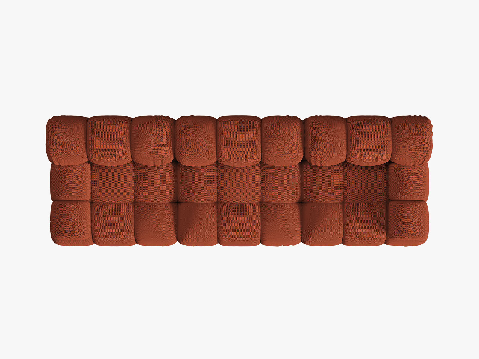 Micadoni Modulares Sofa Bellis 3-Sitzer 3D-Stoff Sonic Ziegel