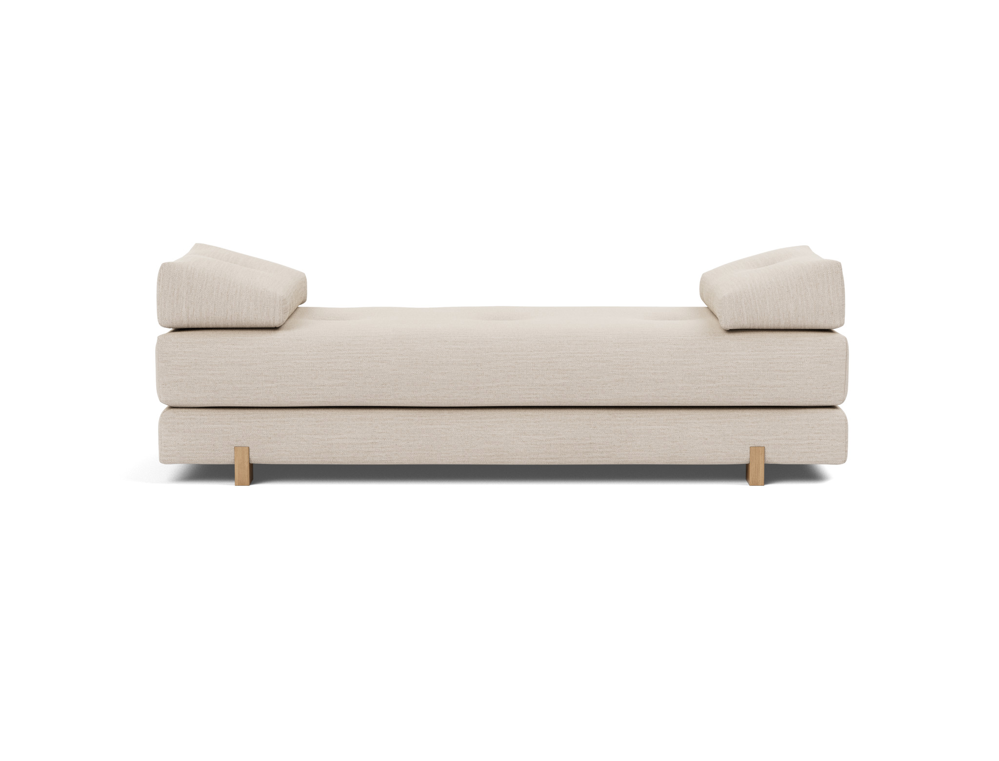 Tagesbett Sigmund Webstoff Blida 612-Sand-Grey Beine Drip Eiche