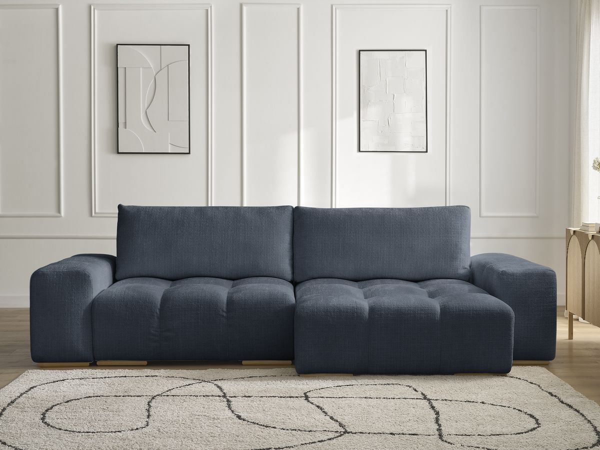 Bobochic Anakin Ecksofa, 2 Kissen Strukturstoff Dunkelblau